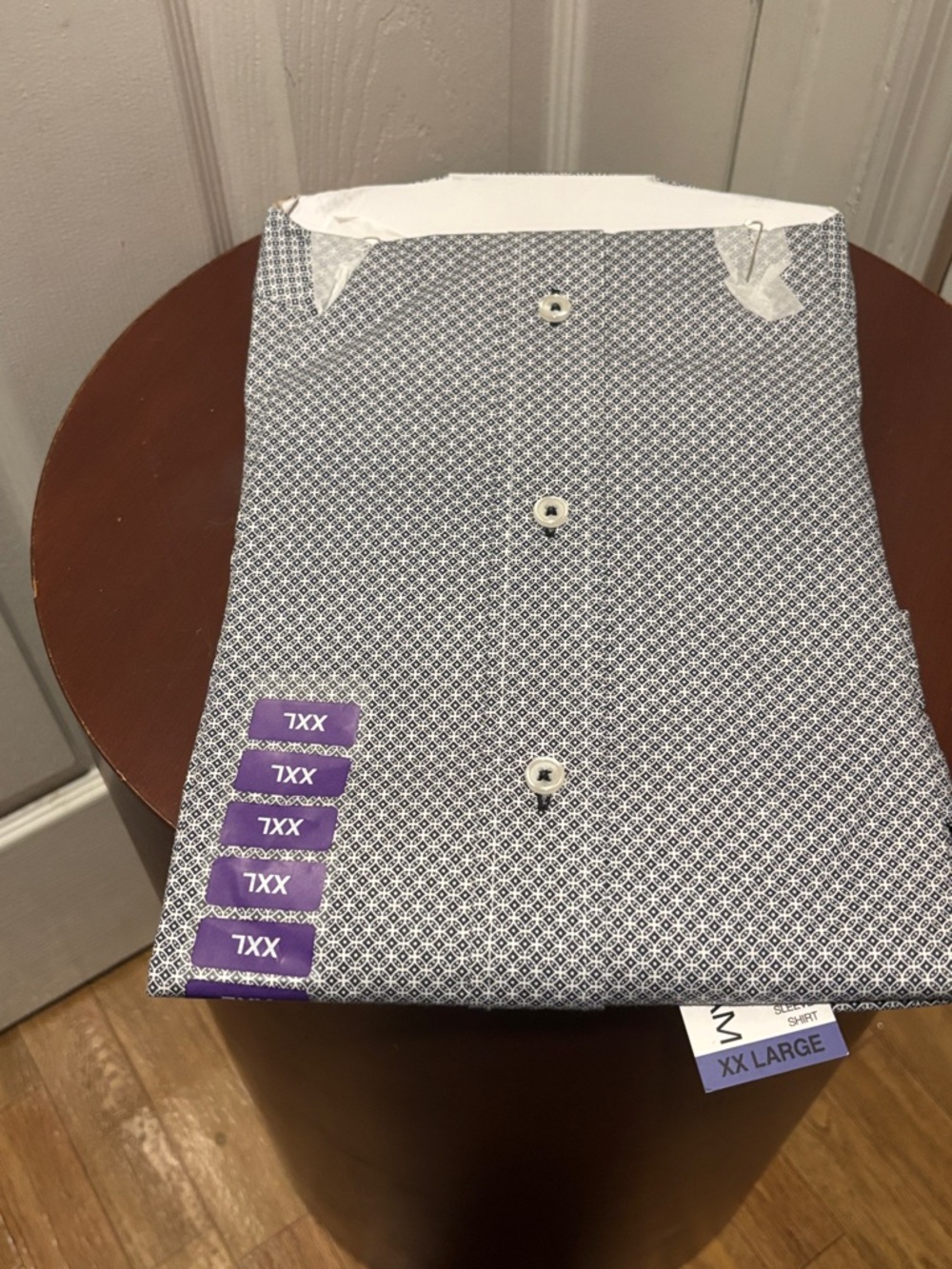 Nick Graham Men’s Modern Fit Dress Shirt - Navy/White Geometric (XXL) (C1-X) - Picture 6 of 6